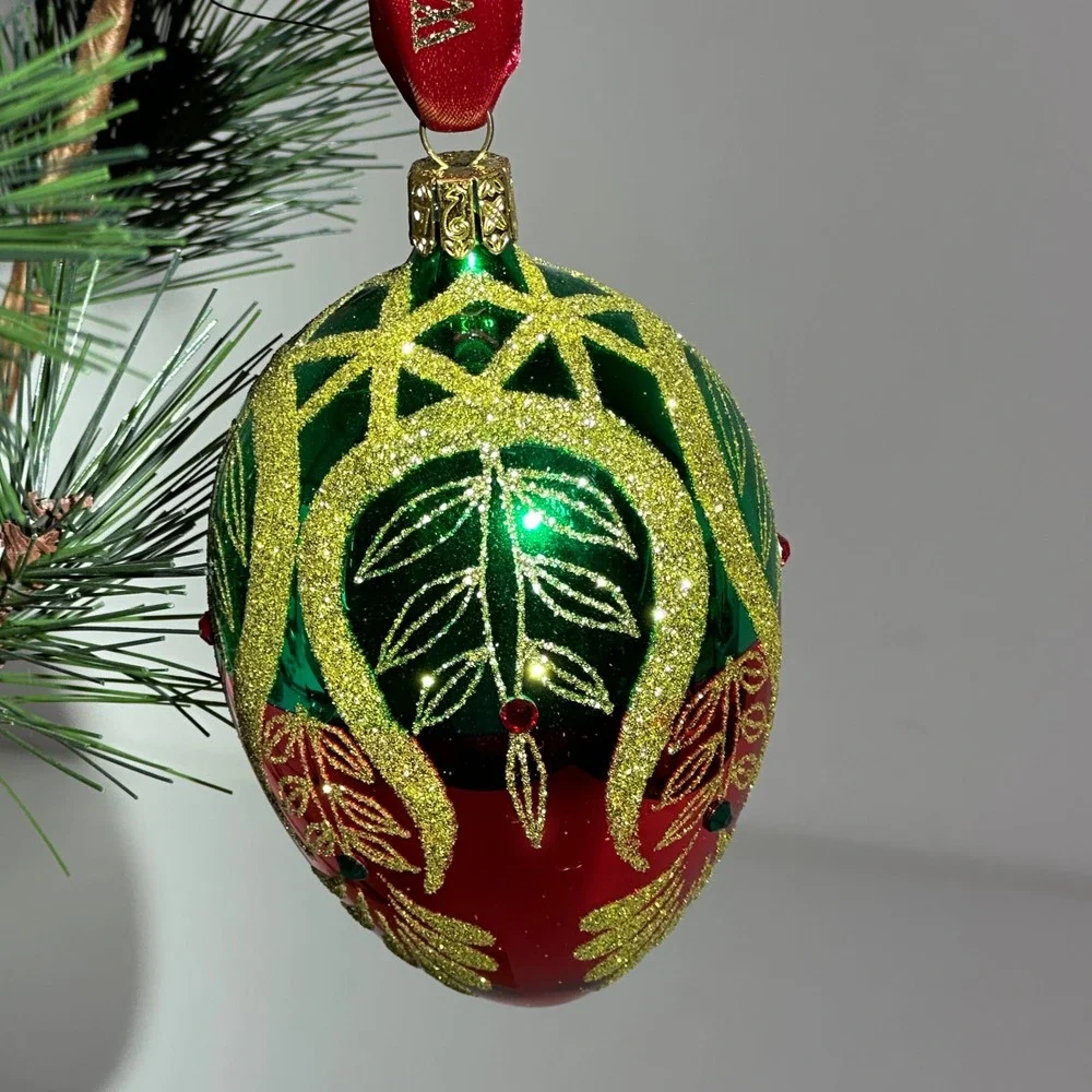 Vintage Waterford Holiday Heirlooms Peacock 10th Anniversary Egg Ornament Boxed